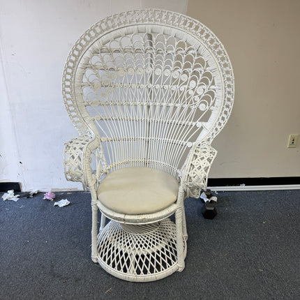 White wicker chair