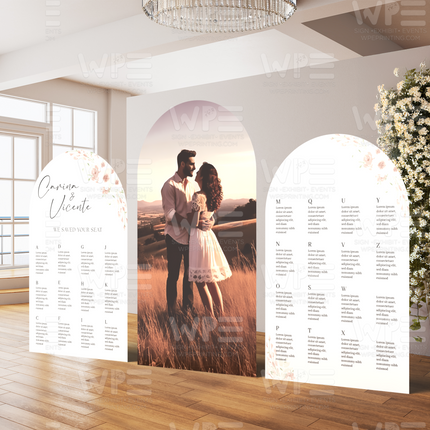 Arch Seating Chart Backdrop Set