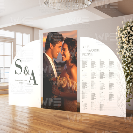 Half-Arch Seating Chart Backdrop Set