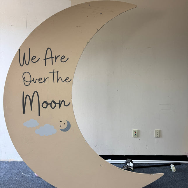7ft wood crescent moon. Final sale  decal is removable
