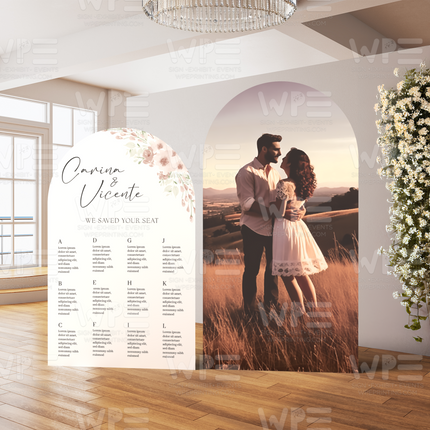 Arch Seating Chart Backdrop Set