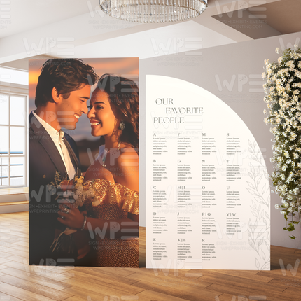 Half-Arch Seating Chart Backdrop Set