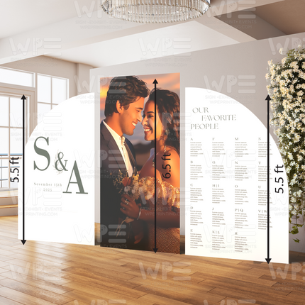 Half-Arch Seating Chart Backdrop Set